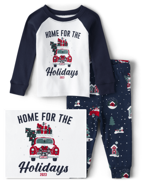 Unisex Baby And Toddler Matching Family Home For The Holidays 2023 Snug Fit Cotton Pajamas