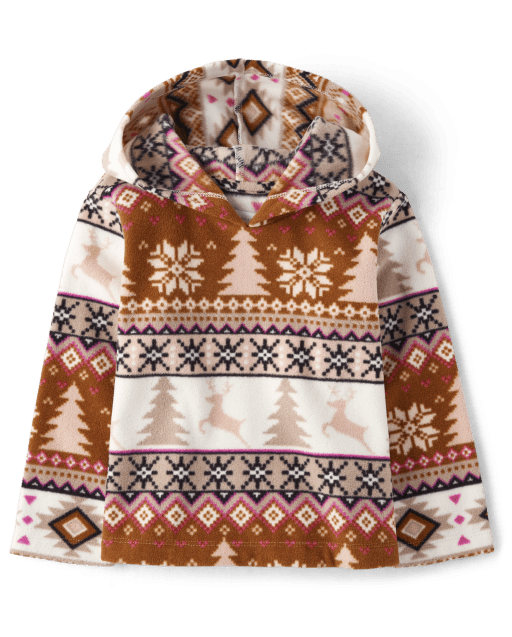 Toddler Girls Print Glacier Fleece Hoodie