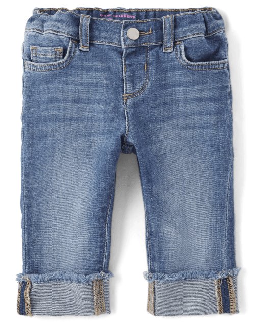 Toddler Girls Roll Cuff Straight Jeans