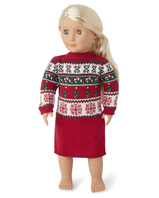 Doll Matching Family Christmas Fairisle Sweater Dress