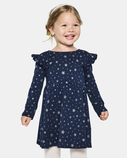 Baby And Toddler Girls Glitter Star Skater Dress