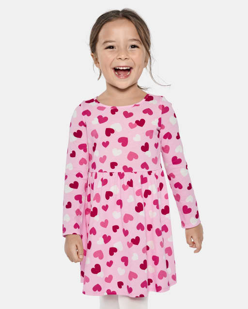 Baby And Toddler Girls Heart Skater Dress