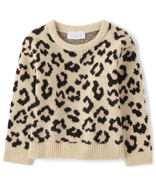 Toddler Girls Leopard Sweater