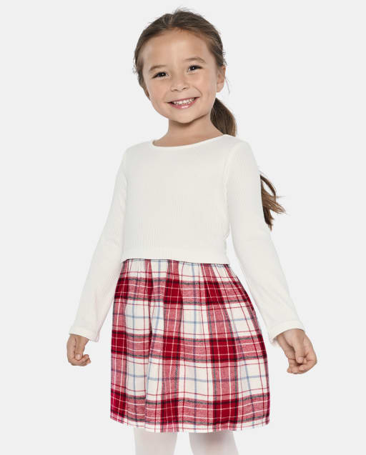 Baby And Toddler Girls Plaid Flannel Fit And Flare Dress