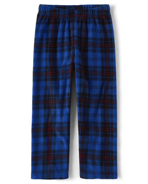 Boys Plaid Fleece Pajama Pants