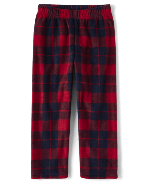 Pantalones de pijama de polar a cuadros para niños