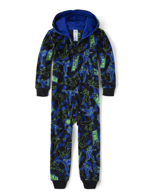 Pijama de una pieza de forro polar Ninja para niños