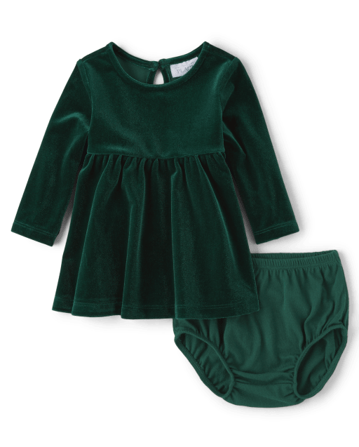 Baby Girls Mommy And Me Velour Babydoll Dress