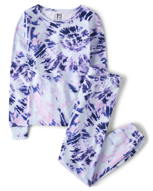 Girls Tie Dye Snug Fit Cotton Pajamas