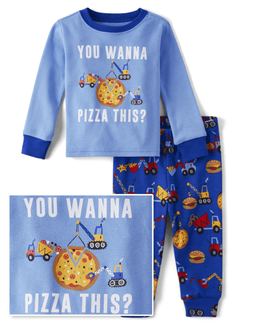 Baby And Toddler Boys Pizza Snug Fit Cotton Pajamas