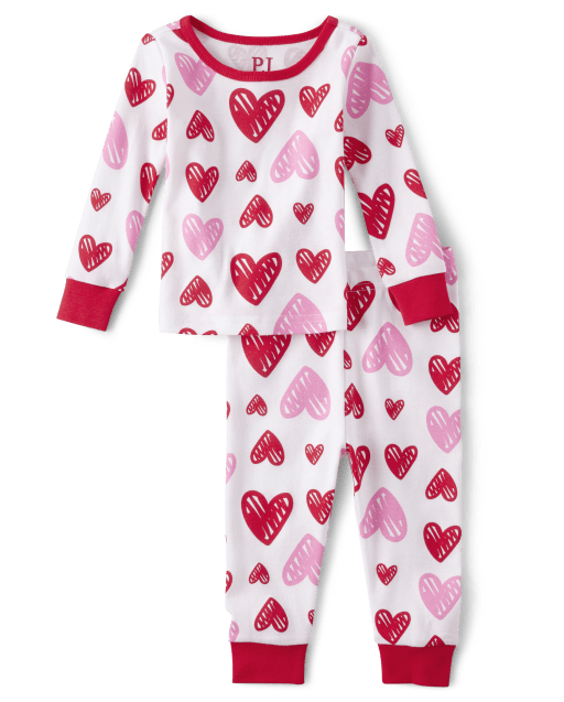 Baby And Toddler Girls Heart Snug Fit Cotton Pajamas
