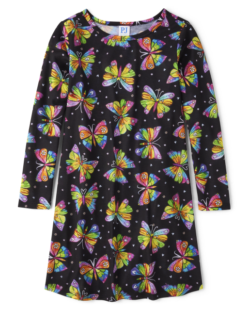 Girls Rainbow Butterfly Nightgown