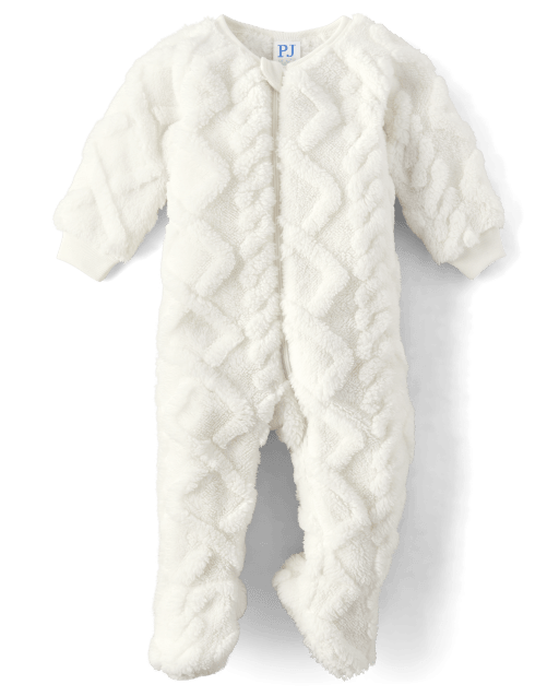 Unisex Baby And Toddler Cable Knit Fleece Footed One Piece Pajamas