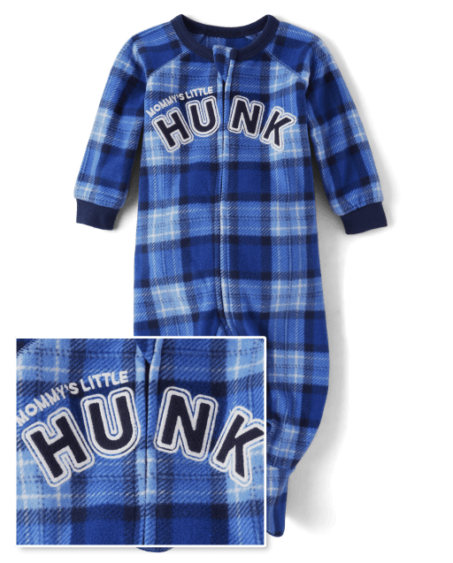 Baby And Toddler Boys Hunk Fleece Footed One Piece Pajamas