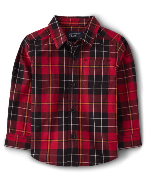 Baby And Toddler Boys Matching Family Plaid Poplin Button Up Shirt