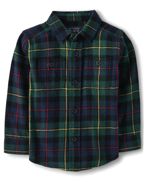 Baby And Toddler Boys Matching Family Plaid Flannel Button Up Shirt
