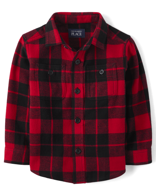 Baby And Toddler Boys Matching Family Buffalo Plaid Flannel Button Up Shirt