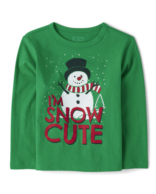 Camiseta con estampado de muñeco de nieve para bebés y niños pequeños