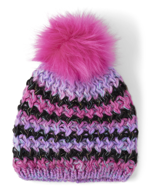 Girls Sequin Pom Pom Beanie  The Children's Place - MISTY MAUVE