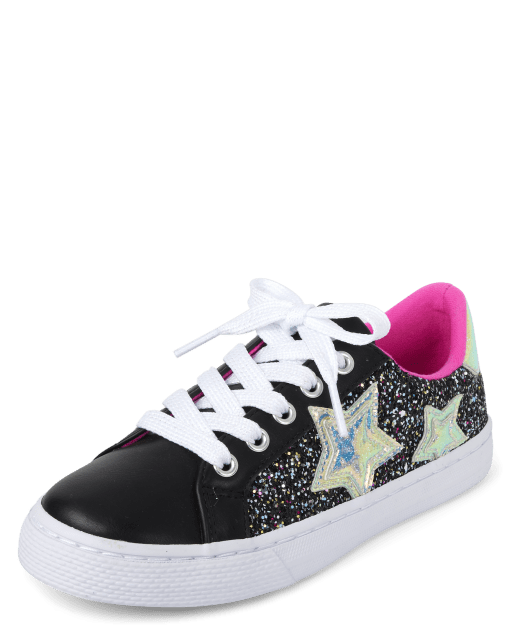Girls Glitter Star Low-Top Sneakers