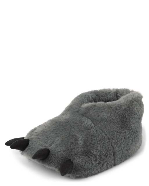 Boys Critter Faux Fur Slippers