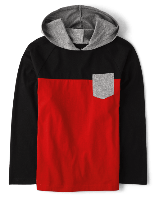 Top con capucha y bloques de color para niños