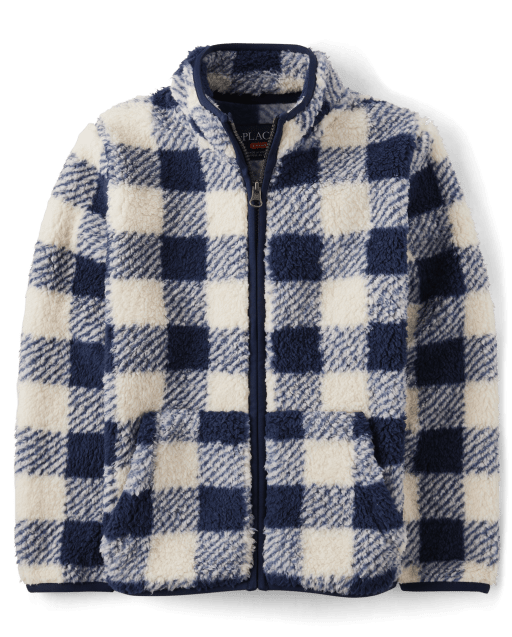Veste zippée en sherpa imprimée pour garçon