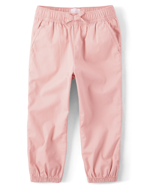 Girls Twill Pull-On Cropped Jogger Pants