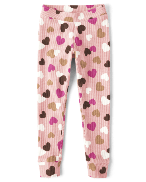 Leggings térmicos con forma de corazón para niña