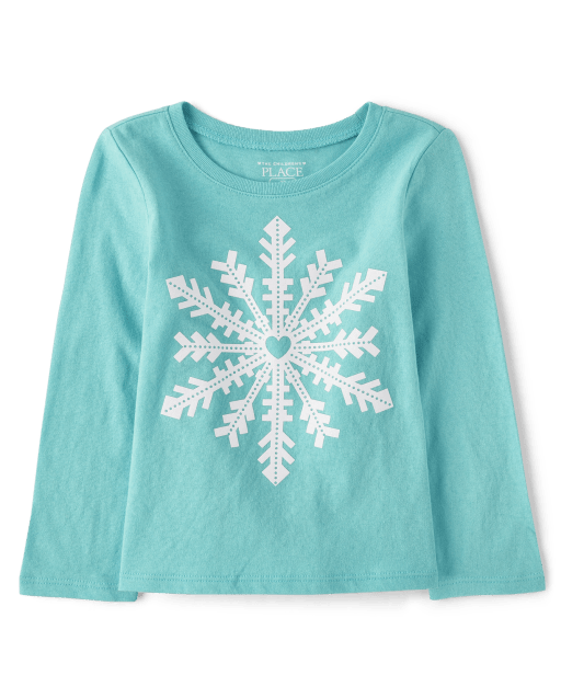 Baby And Toddler Girls Snowflake Graphic Tee