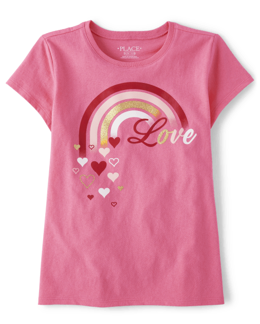 Camiseta con estampado de arco iris de Girls Love