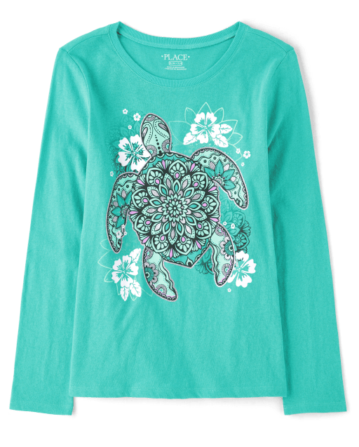 Girls Turtle Graphic Tee