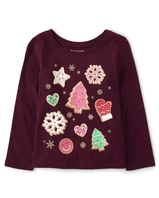 Baby And Toddler Girls Christmas Cookies Graphic Tee