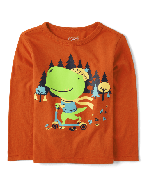 Baby And Toddler Boys Scooter Dino Graphic Tee