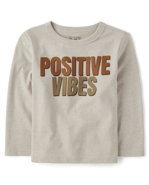 T-shirt graphique Positive Vibes pour bébés et tout-petits garçons