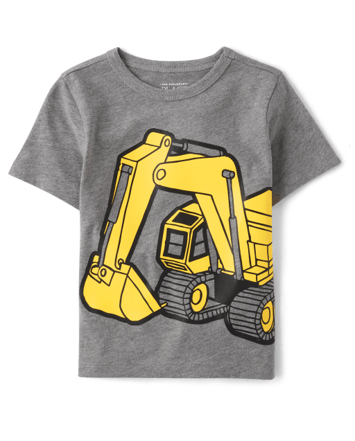 Camiseta con gráfico de excavadora para bebés y niños pequeños