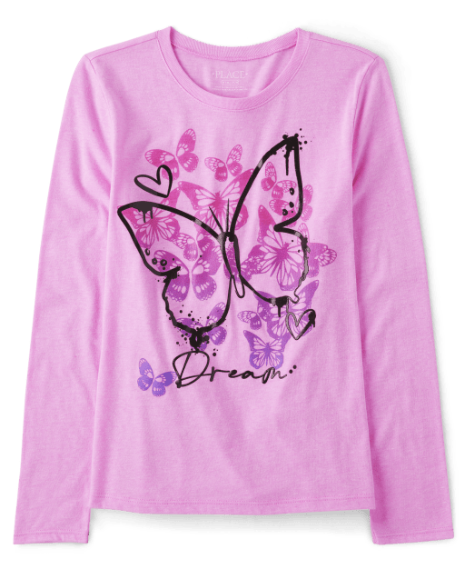 Girls Dream Butterfly Graphic Tee