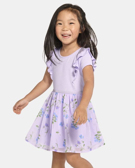 Baby And Toddler Girls Floral Fit And Flare Dress