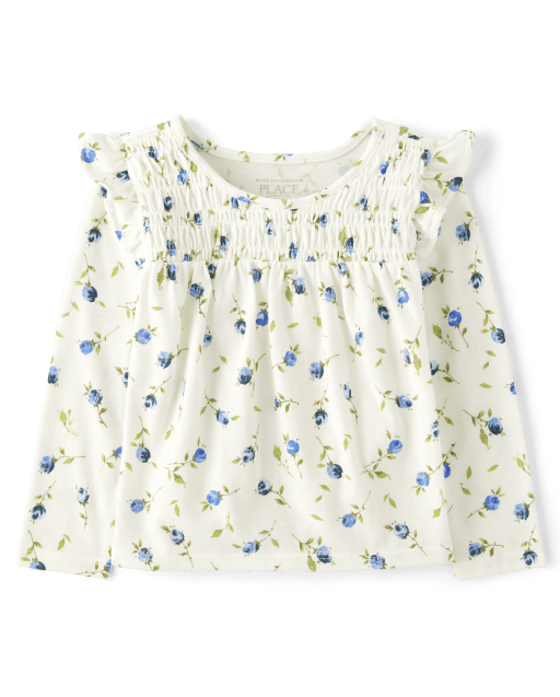 Baby And Toddler Girls Floral Smocked Top