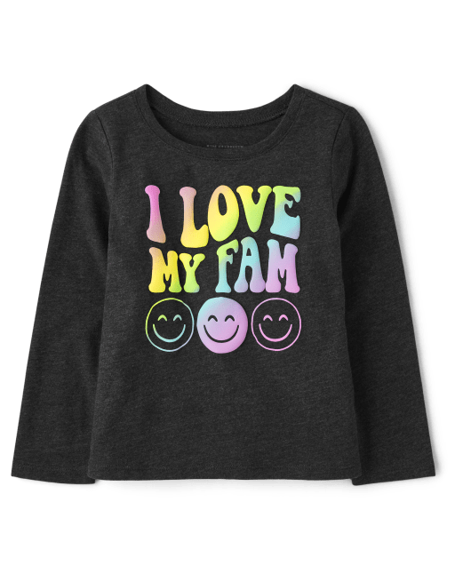 Baby And Toddler Girls Love My Fam Graphic Tee