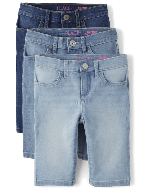 Girls Denim Skimmer Shorts 3-Pack
