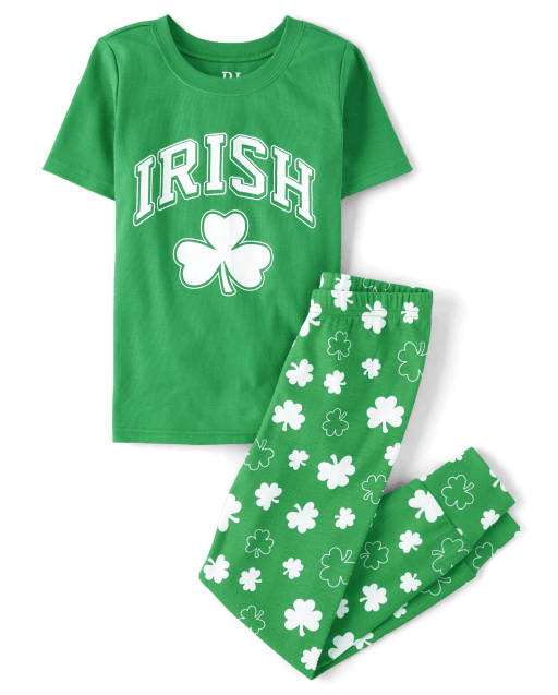 Unisex Kids Matching Family St. Patrick's Day Snug Fit Cotton Pajamas
