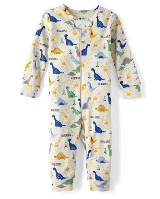 Baby And Toddler Boys Dino Snug Fit Cotton One Piece Pajamas