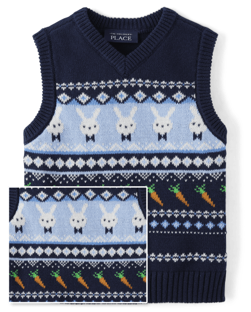 Baby And Toddler Boys Intarsia Bunny Sweater Vest