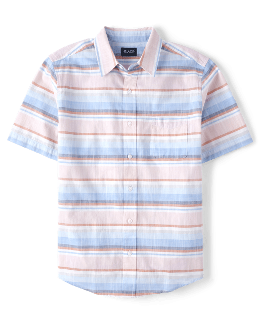 Mens Dad And Me Striped Chambray Button Up Shirt