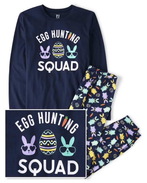 Mens Matching Family Egg Hunting Squad Cotton Pajamas