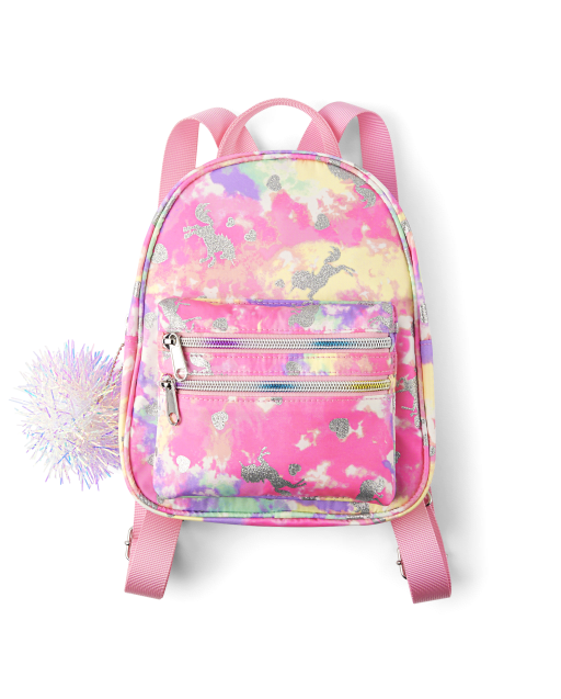 Girls Rainbow Tie Dye Unicorn Mini Backpack