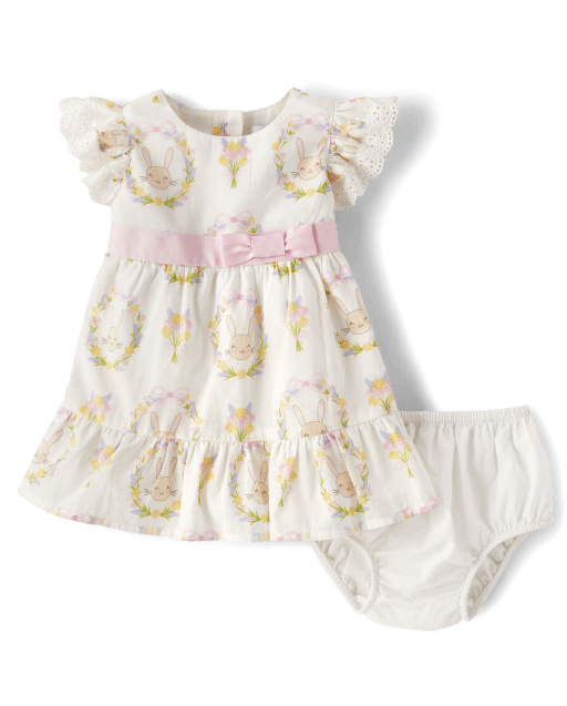 Baby Girls Bunny Ruffle Dress