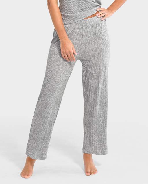 Womens Ribbed Ankle Pajama Pants
