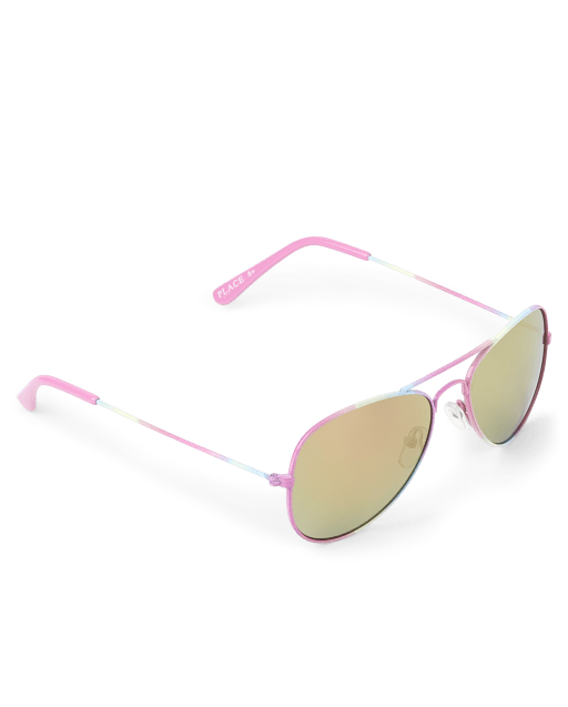 Girls Rainbow Ombre Aviator Sunglasses